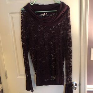 Anthropologie Purple Lace Shirt